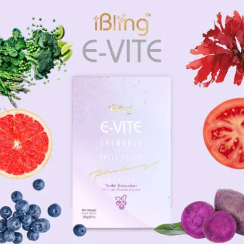 iBling E-Vite 眼睛营养配方片剂。